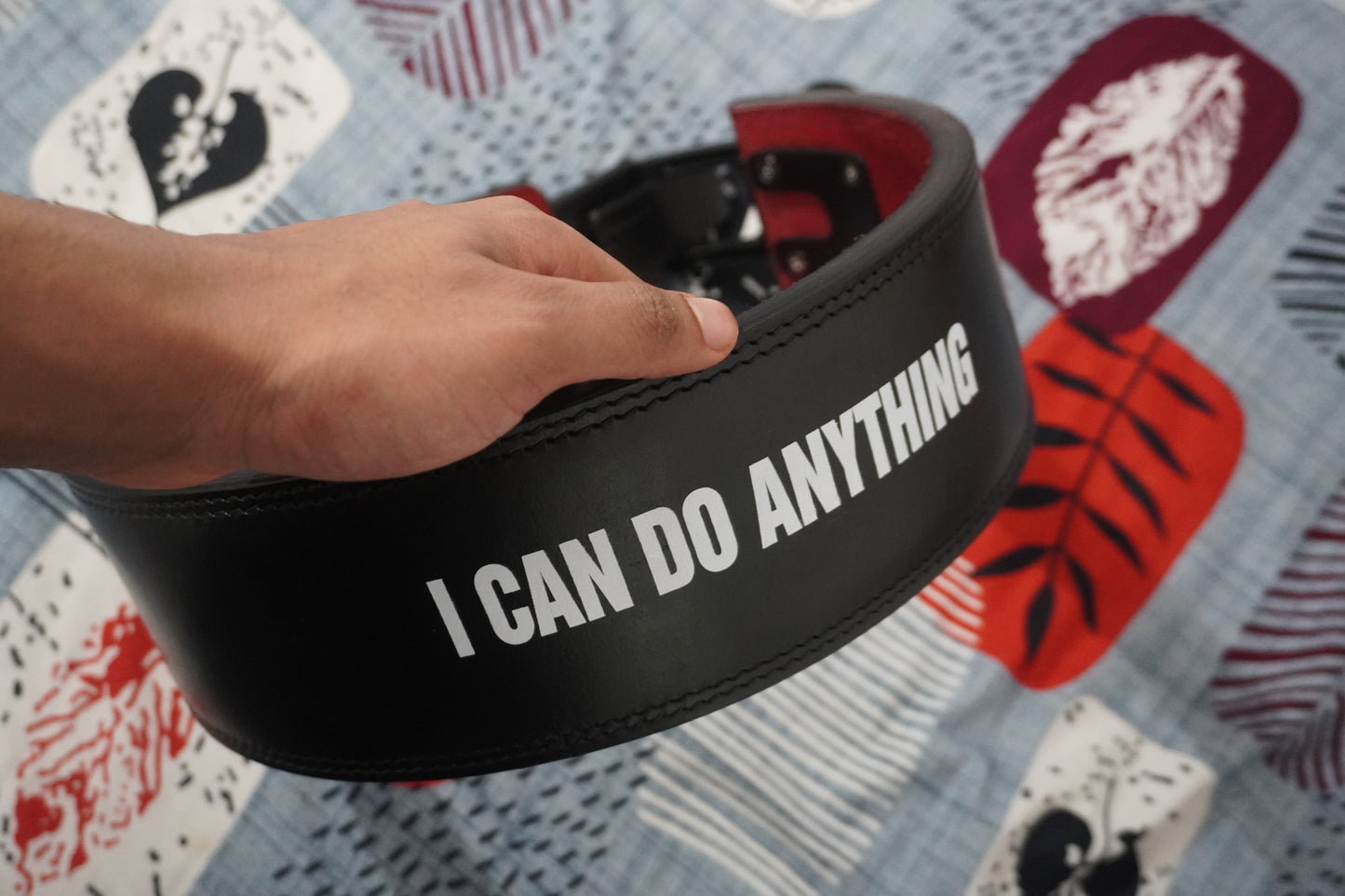 OMNIPOTENT Limited Edition Lever Belt – Premium Black Leather with Red Suede Lining | 1 of 95 Worldwide