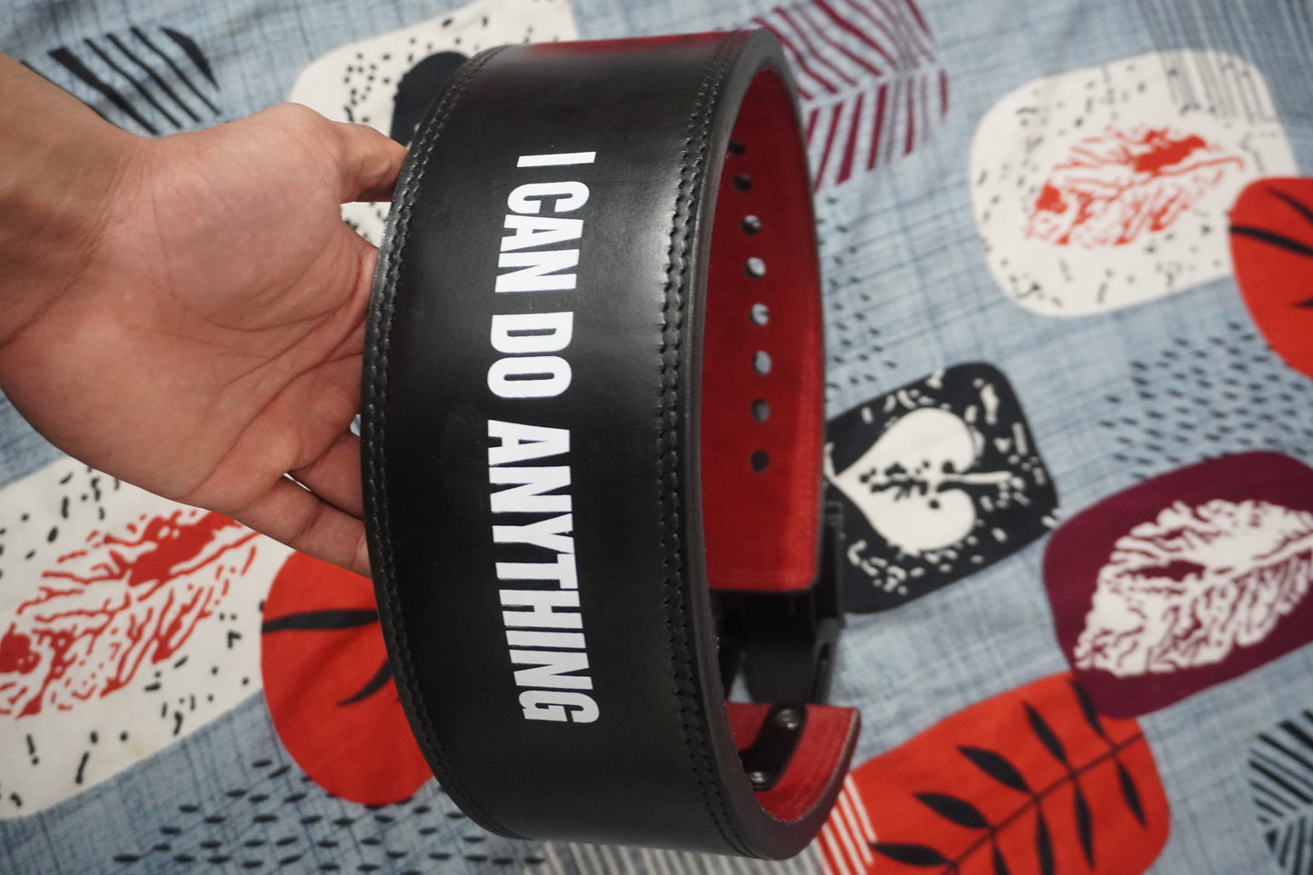 OMNIPOTENT Limited Edition Lever Belt – Premium Black Leather with Red Suede Lining | 1 of 95 Worldwide